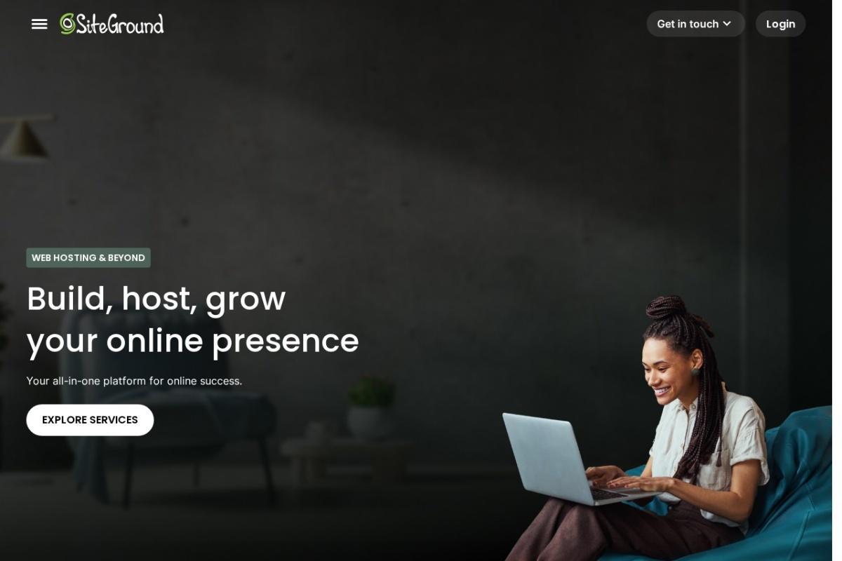 SiteGround hosting homepage